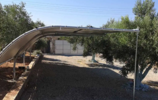 Πάρκινγκ 5 θέσεων ιδιας κατασκευής μας με ύφασμα pvc grey