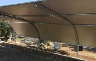 Πάρκινγκ 5 θέσεων ιδιας κατασκευής μας με ύφασμα pvc grey