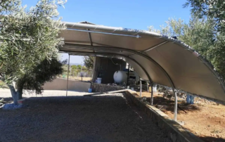 Πάρκινγκ 5 θέσεων ιδιας κατασκευής μας με ύφασμα pvc grey