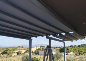 Τεντοπεργολα αλουμινίου σε χρώμα γκρι