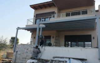 Τεντοπεργολα αλουμινίου σε χρώμα γκρι