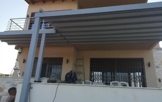 Τεντοπεργολα αλουμινίου σε χρώμα γκρι