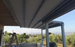 Τεντοπεργολα αλουμινίου σε χρώμα γκρι