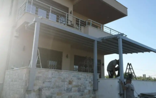 Τεντοπεργολα αλουμινίου σε χρώμα γκρι