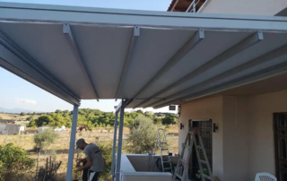 Τεντοπεργολα αλουμινίου σε χρώμα γκρι