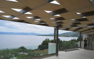 Τεντοπεργολες με ύφασμα Εκρού κ εμποτισμενη ξυλεία