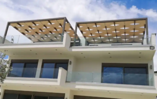 Τεντοπεργολες με ύφασμα Εκρού κ εμποτισμενη ξυλεία