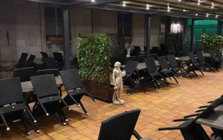 Τοποθέτηση τέντας στο Restaurant Delphi in Hof