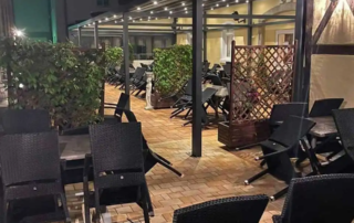 Τοποθέτηση τέντας στο Restaurant Delphi in Hof