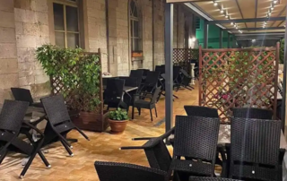 Τοποθέτηση τέντας στο Restaurant Delphi in Hof