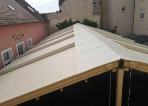 Κατασκευή Δύριχτης πέργκολας pro150, διαστάσεων 19,00x10,00 σε χρώμα Εκρού.