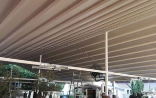 Κατασκευή Δύριχτης πέργκολας pro150, διαστάσεων 19,00x10,00 σε χρώμα Εκρού.