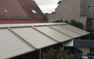 Κατασκευή Δύριχτης πέργκολας pro150, διαστάσεων 19,00x10,00 σε χρώμα Εκρού.