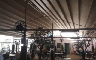 Κατασκευή Δύριχτης πέργκολας pro150, διαστάσεων 19,00x10,00 σε χρώμα Εκρού.