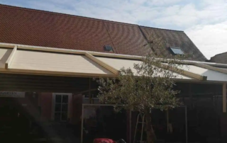 Κατασκευή Δύριχτης πέργκολας pro150, διαστάσεων 19,00x10,00 σε χρώμα Εκρού.