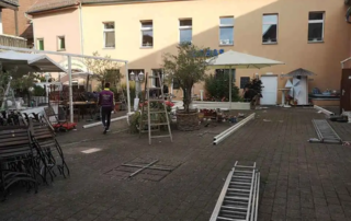 Κατασκευή Δύριχτης πέργκολας pro150, διαστάσεων 19,00x10,00 σε χρώμα Εκρού.