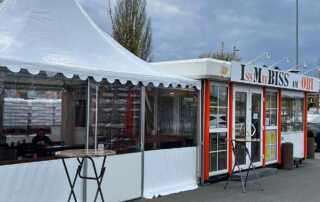 Garden awning at ibis in Germany