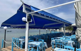 Τοποθέτηση τεντών στον Άγιο Νικόλαο Αιδηψού