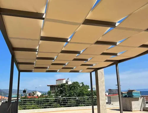 Construction of shading area with fabric and iron