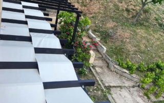 Κατασκευή παραδοσιακής περγολας από αλουμίνιο και ύφασμα