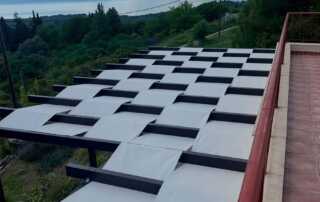 Κατασκευή παραδοσιακής περγολας από αλουμίνιο και ύφασμα